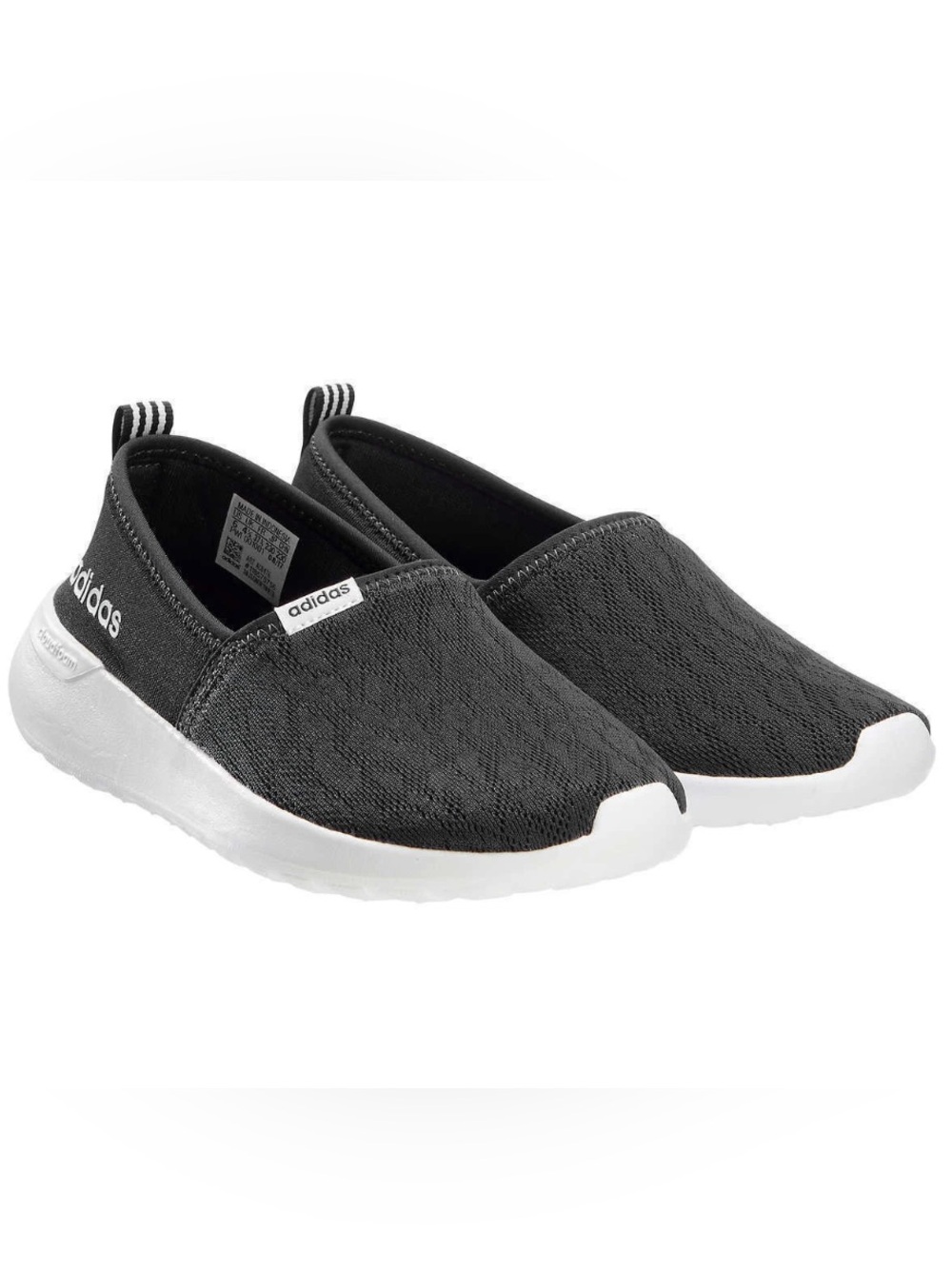 adidas Lite Racer Cloudfoam Cushion Slip On Sneakers Black Size 8.5